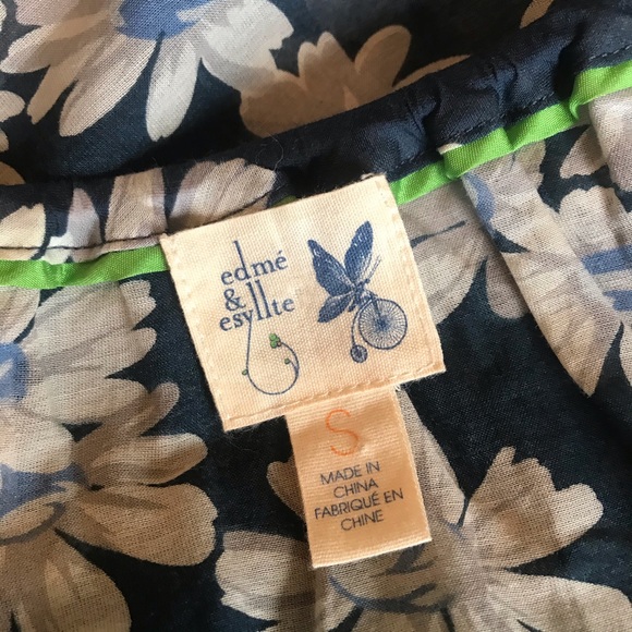 anthropologie edme & esyllte blue floral top - Picture 5 of 7